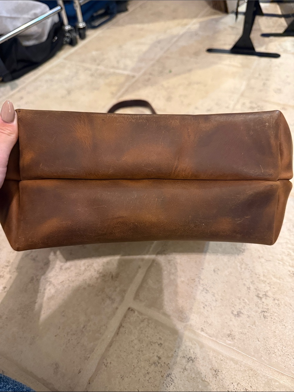 Portland Leather Goods Classic Brown Genuine Leather Purse Shoulder Bag Women's - Picture 5 of 6